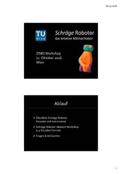 Deckblatt Schräge Roboter Präsentation